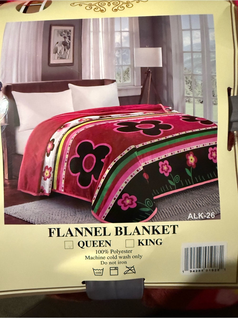Plush Floral Flannel Blanket - Pink/Magenta